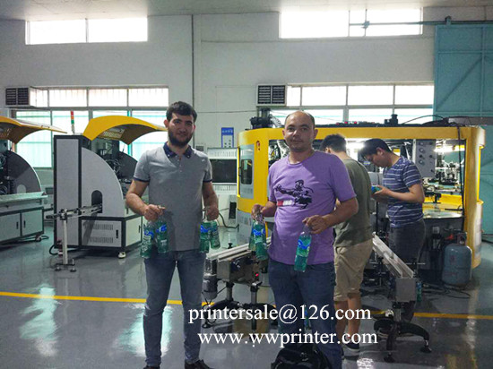 5 color glass Bottle  screen printing machine,360 degrees printing