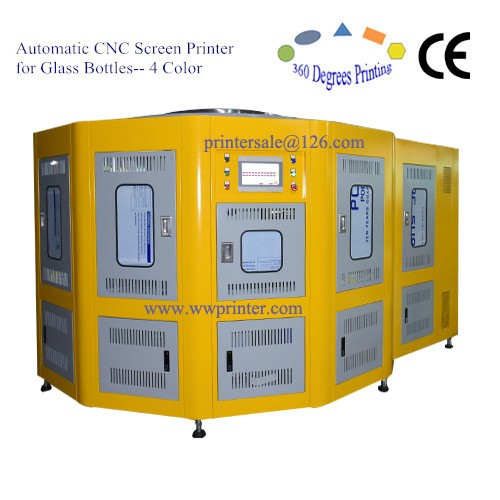 4 Color Automatic CNC Glass Bottle Screen Printer