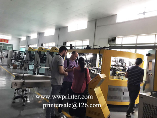 5 color glass Bottle  screen printing machine,360 degrees printing