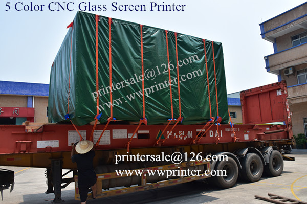 5 color glass Bottle  screen printing machine,360 degrees printing