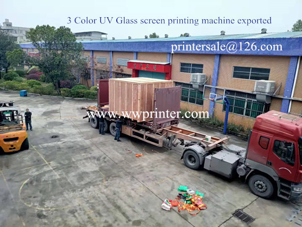 Automatic 3 Color UV Glass screen printing machine 