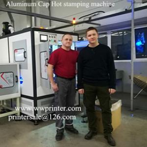 European Customer buy Aluminum cap hot stamping machine(9 sets)