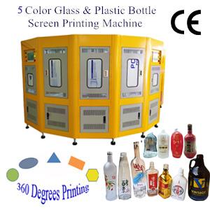 5 Color Automatic UV Bottle Screen Printing Machine